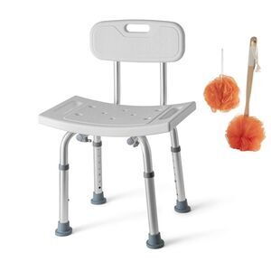 Medical king Shower Chair Set of 3 - Includes Back Scrubber & Sponge